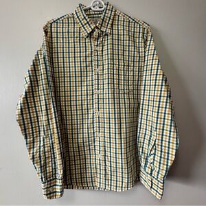 J. Crew Casual Button Down Shirt Yellow and Green